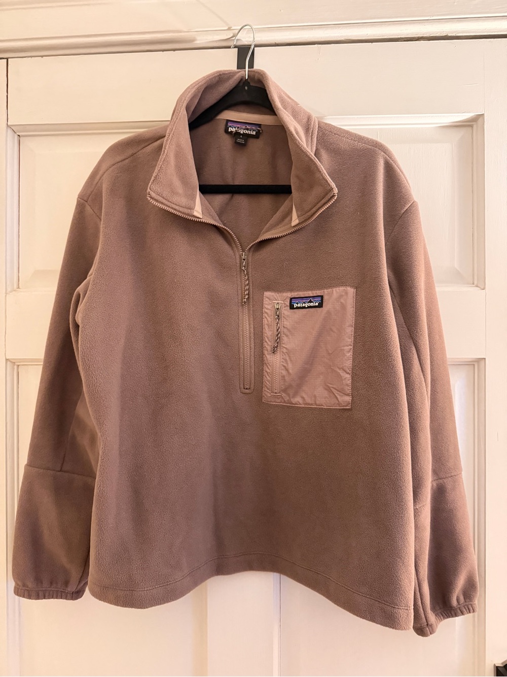 Patagonia Women's Microdini Half-Zip Fleece Pullover - Dusky Brown/Mauve - EUC